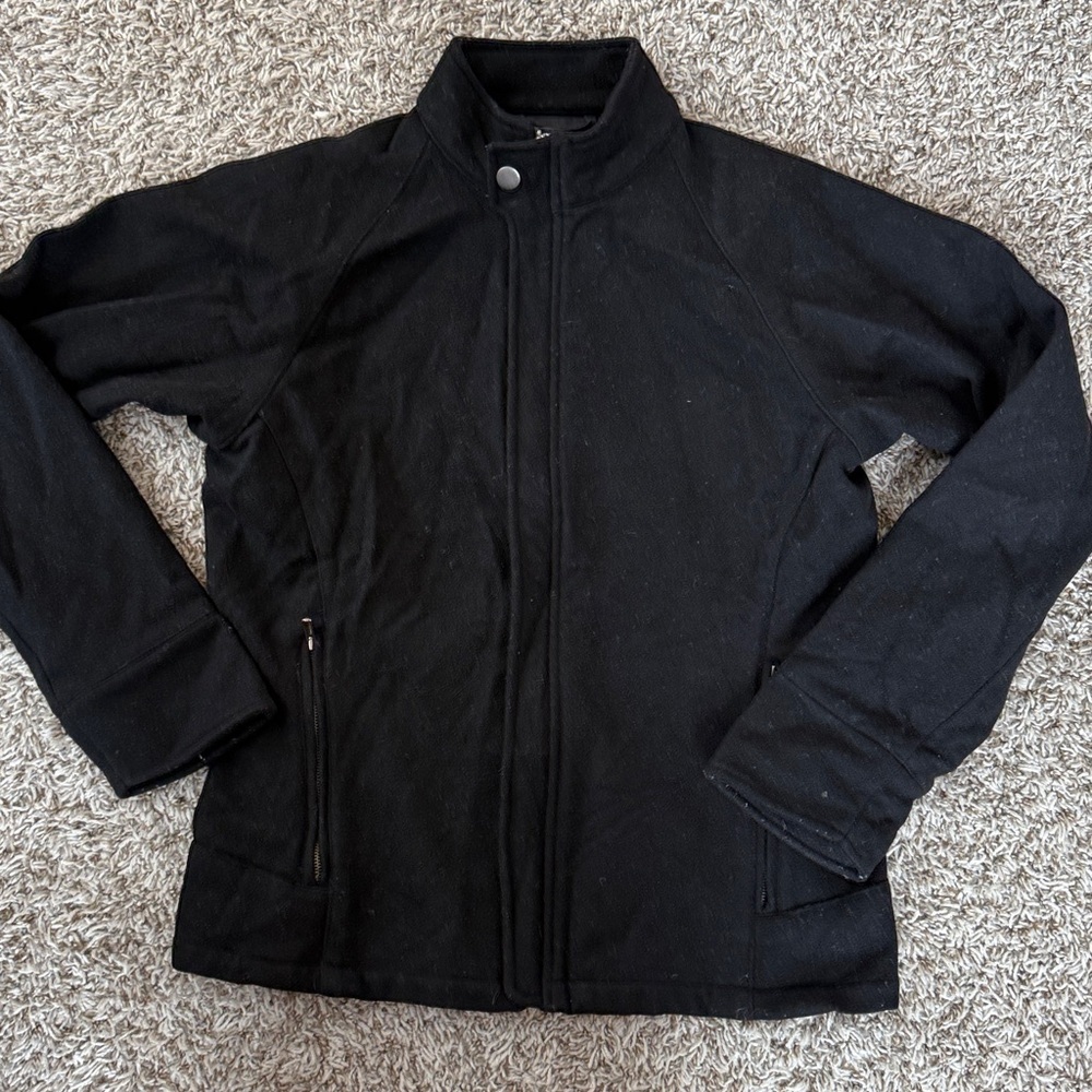 Smartwool Zip Up Jacket Black Wool Size Medium